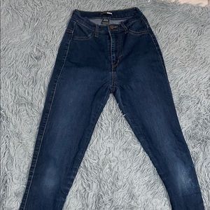 Fashion Nova Jeans Dark washed high waisted.